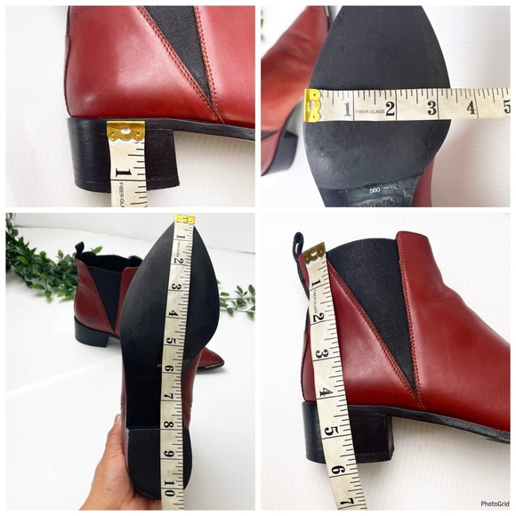 Acne Studios Jensen Burgundy Red Smooth Leather Pointed Toe Chelsea Boots 7.5 - Picture 8 of 12